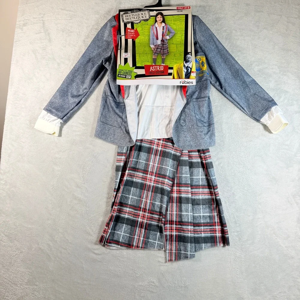 Beetlejuice Astrid Northanger School Girl Child Costume Large 10-12 Rubies NWT